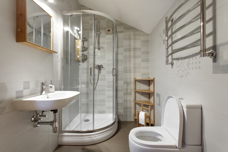 Corner Shower with Built-in Storage